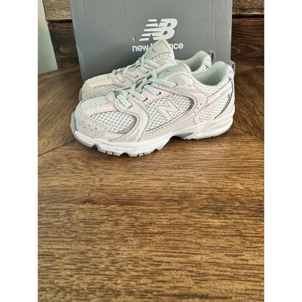 New Balance 530 Bungee Lace Grey Pink Kids Running Shoes Sneakers 10‎ M 1530851